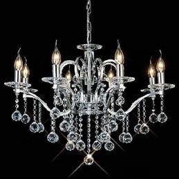 Elegant Krystalllysekrone Med 8 Lys