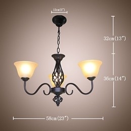 Tradisjonell Klassisk Rustikk Hytte Vintage Retro Landlig Andre Funksjoner For Mini-Stil Designere Metalllysekrone