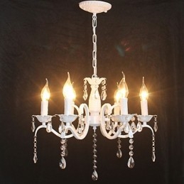 Lysekrone Moderne Krystall Mini Stearinlys Stil Jernlampe Lamper
