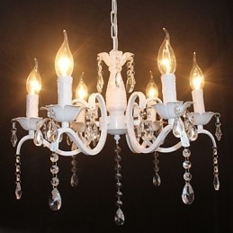 Lysekrone Moderne Krystall Mini Stearinlys Stil Jernlampe Lamper