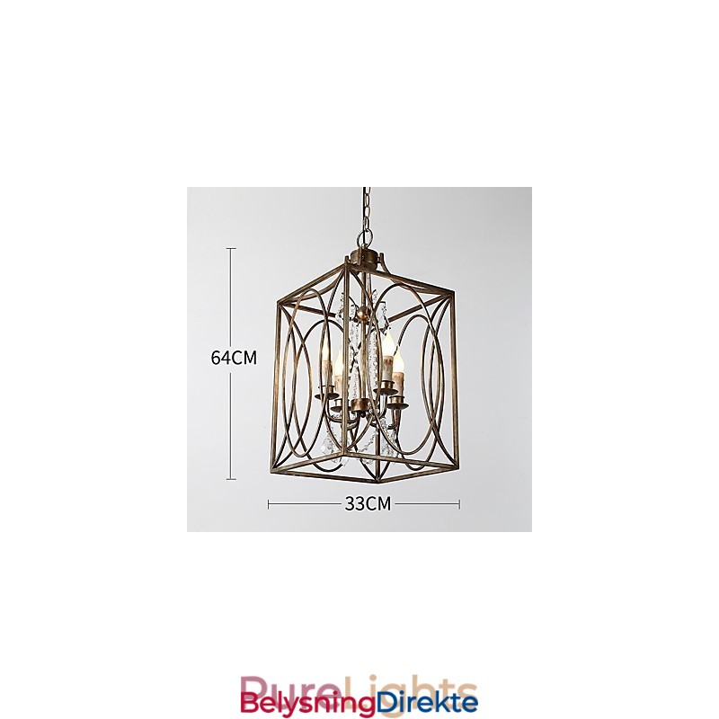 Fire Lys Vintage Metall Amerikansk Industriell Loft Maling Farge Europeisk Lysekrone Lampe Innendørs Dekor Pendellampe
