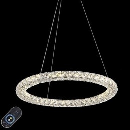 Moderne Ringkrystall Taklampe Krystall Lysekrone Innendørsbelysning Lamper Armaturer Dimbar Med Fjernkontroll