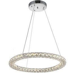 Moderne Ringkrystall Taklampe Krystall Lysekrone Innendørsbelysning Lamper Armaturer Dimbar Med Fjernkontroll
