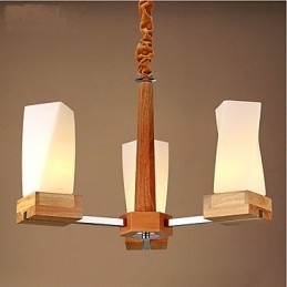 Enkel Kunstbelysning Massivt Tre Kreativ Stue Taklampe