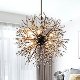 Moderne Lysekrone Fyrverkeri Vintage Smijern Med 8 Lys Lysekrone Øy Anhengsbelysning Taklampe
