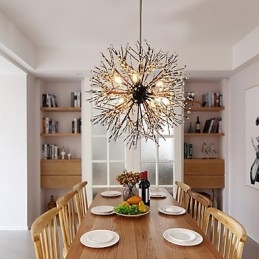 Moderne Lysekrone Fyrverkeri Vintage Smijern Med 8 Lys Lysekrone Øy Anhengsbelysning Taklampe
