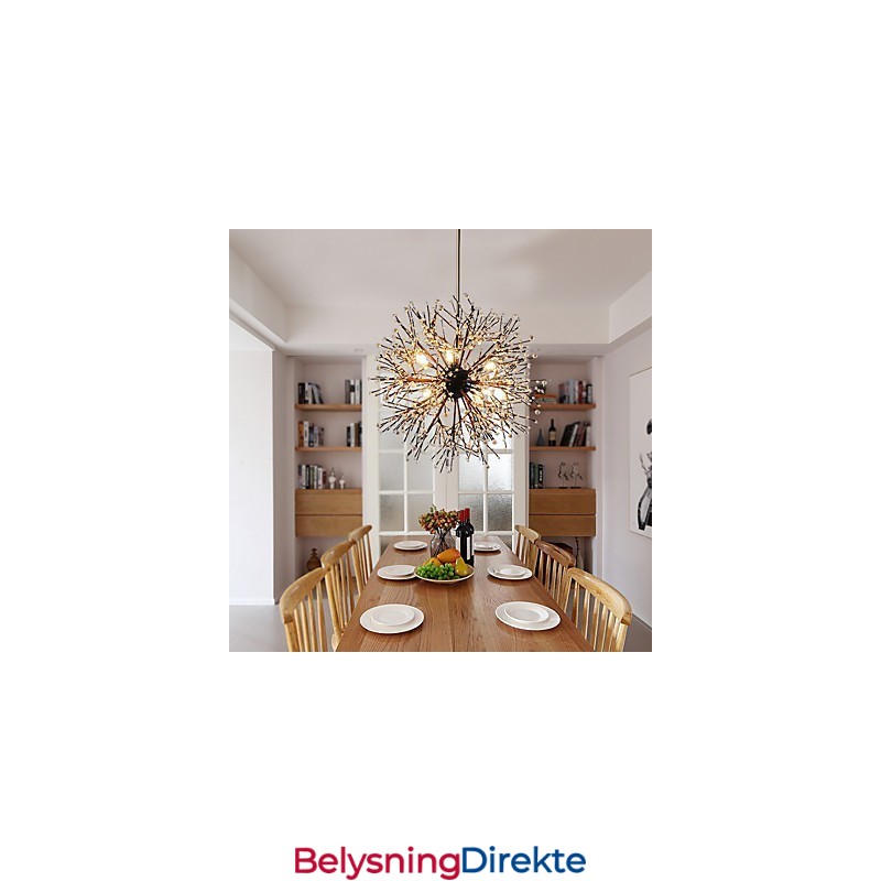 Moderne Lysekrone Fyrverkeri Vintage Smijern Med 8 Lys Lysekrone Øy Anhengsbelysning Taklampe