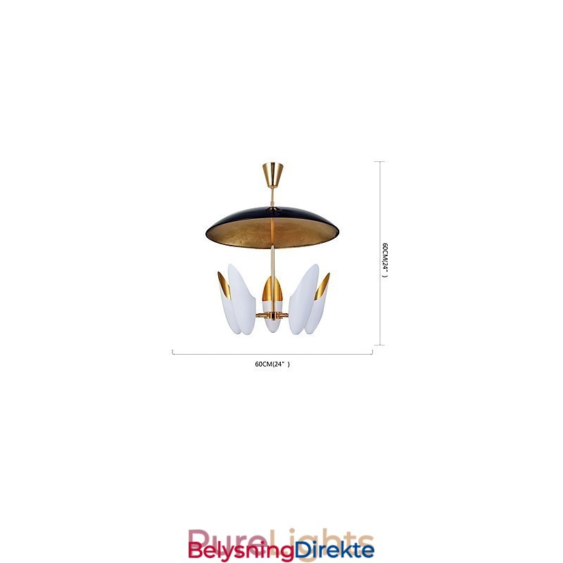 Lysekrone Med 5 Lys Brief Art Moderne Pendellampe