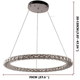 Moderne Ringkrystall Pendellampe Moderne Krystalllysekrone Taklampe Innendørs Lampe Dimbar Med Fjernkontroll