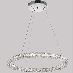 Moderne Ringkrystall Pendellampe Moderne Krystalllysekrone Taklampe Innendørs Lampe Dimbar Med Fjernkontroll