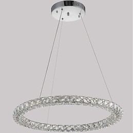 Moderne Ringkrystall Pendellampe Moderne Krystalllysekrone Taklampe Innendørs Lampe Dimbar Med Fjernkontroll