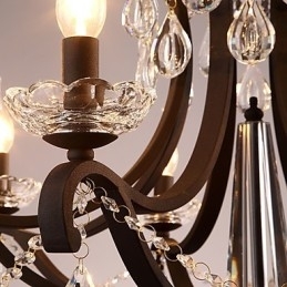 Krystalllysekrone Med 8 Lys Moderne Samtidsstil Tradisjonell Klassisk Rustikk Hytte Vintage Retro Lanterne Tromme Landlig Maling