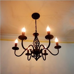 Kunstnerisk Elegant Og Moderne Andre Funksjoner For Stearinlysstil Metall Innendørs Lysekrone Med 6 Pærer