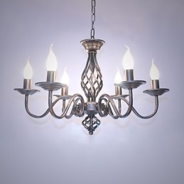 Kunstnerisk Elegant Og Moderne Andre Funksjoner For Stearinlysstil Metall Innendørs Lysekrone Med 6 Pærer