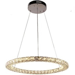 Ringkrystall Pendellampe Moderne Krystalllysekrone Taklamper Innendørs Lampe Armaturer Dimbar Med Fjernkontroll