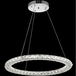 Ringkrystall Pendellampe Moderne Krystalllysekrone Taklamper Innendørs Lampe Armaturer Dimbar Med Fjernkontroll