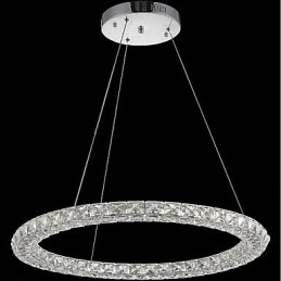 Ringkrystall Pendellampe Moderne Krystalllysekrone Taklamper Innendørs Lampe Armaturer Dimbar Med Fjernkontroll