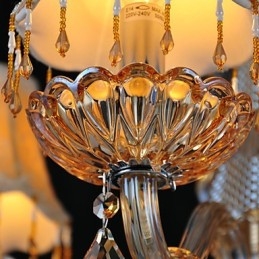 Lysekrone I Krystall, Retro, Glass, 4 Lys