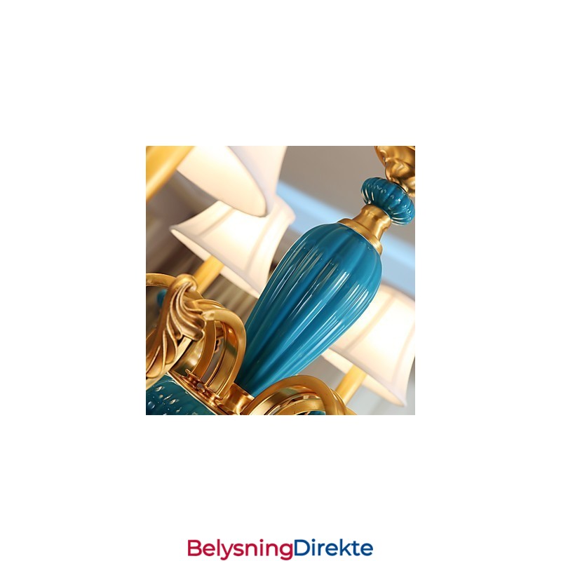 Dekorativ Lysekrone I Kobber, Jade, Kp