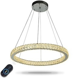 Dimmbar Ringlampe I Tak, Pendellampe, Moderne Lysekronebelysning, Innendørslampe Med Fjernkontroll