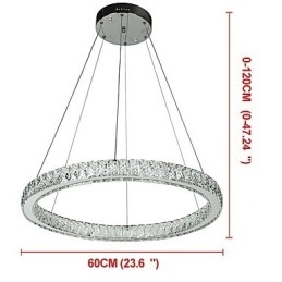Dimmbar Ringlampe I Tak, Pendellampe, Moderne Lysekronebelysning, Innendørslampe Med Fjernkontroll