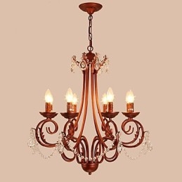 Lysekrone Med 8 Lys, Moderne, Samtidskunst, Tradisjonell, Hytte, Vintage, Retro, Landlig, Maleri, Krystall, Metall
