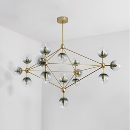Femten Lys Postmoderne Europeisk Stil Modo Metall Glass Pendellampe Foajeen Dekorerer Industriell Lysekronelampe