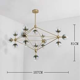 Femten Lys Postmoderne Europeisk Stil Modo Metall Glass Pendellampe Foajeen Dekorerer Industriell Lysekronelampe