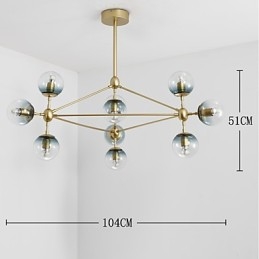 Ti Lys Postmoderne Europeisk Stil Modo Metall Glass Pendellampe Den Entreen Dekorerer Industriell Lysekronelampe