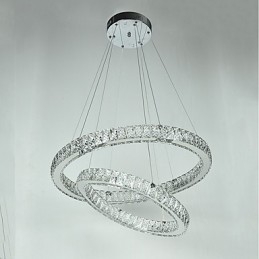 Innendørs Krystalllysekrone Moderne Pendellampe Taklampe Dimbar Belysningslampe Med Fjernkontroll