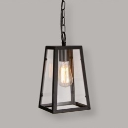 Vintage Metallpendellampe Med Glassskjerm