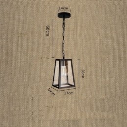 Vintage Metallpendellampe Med Glassskjerm