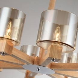 8 Lys Tre Moderne Samtidskunstnerisk Lysekrone I Nordisk Stil Med Glassskjerm