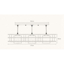 3-Pkt. Tre Moderne, Samtidskunstnerisk Nordisk Stil Pendellampe Med Glassskjerm