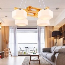 4-Lyss Tre Moderne Samtidskunstnerisk Nordisk Stil Pendellampe Med Glassskjerm