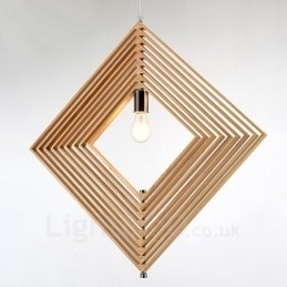 1 Lyskaster Moderne, Samtidskunstnerisk Nordisk Stil Pendellampe Med Treskjerm