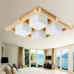4 Moderne, Samtidskunstnerisk Nordisk Stil, Innfelt Taklampe Med Glassskjerm