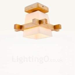 1 Lys Moderne Samtidskunstnerisk Nordisk Stil Innfelt Taklampe Med Glassskjerm