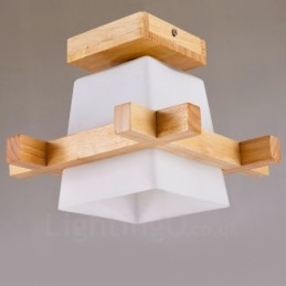 1 Lys Moderne Samtidskunstnerisk Nordisk Stil Innfelt Taklampe Med Glassskjerm