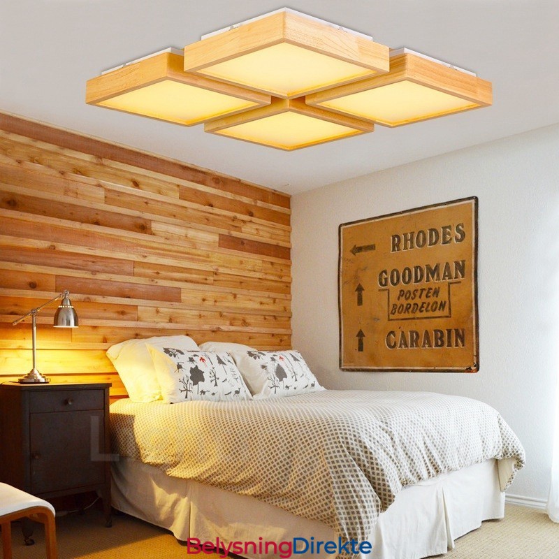 4 Moderne, Samtidskunstnerisk Nordisk Stil, Innfelt Taklampe Med Akrylskjerm