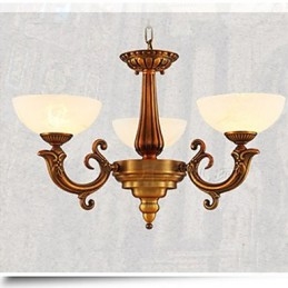 Kinesisk Stil Marmorlampe Lysekrone Full Kobberlampe Lysekrone
