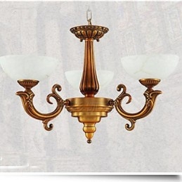 Kinesisk Stil Marmorlampe Lysekrone Full Kobberlampe Lysekrone