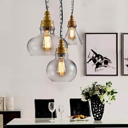 3-Lys Moderne, Samtidskunst Mini-Stil Metalllysekrone Anhengslampe