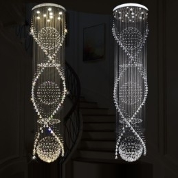 Ekstra Lang 5 Meter Moderne Krystall Takpendellampe Innendørs Lysekrone Belysning Lamper Armaturer