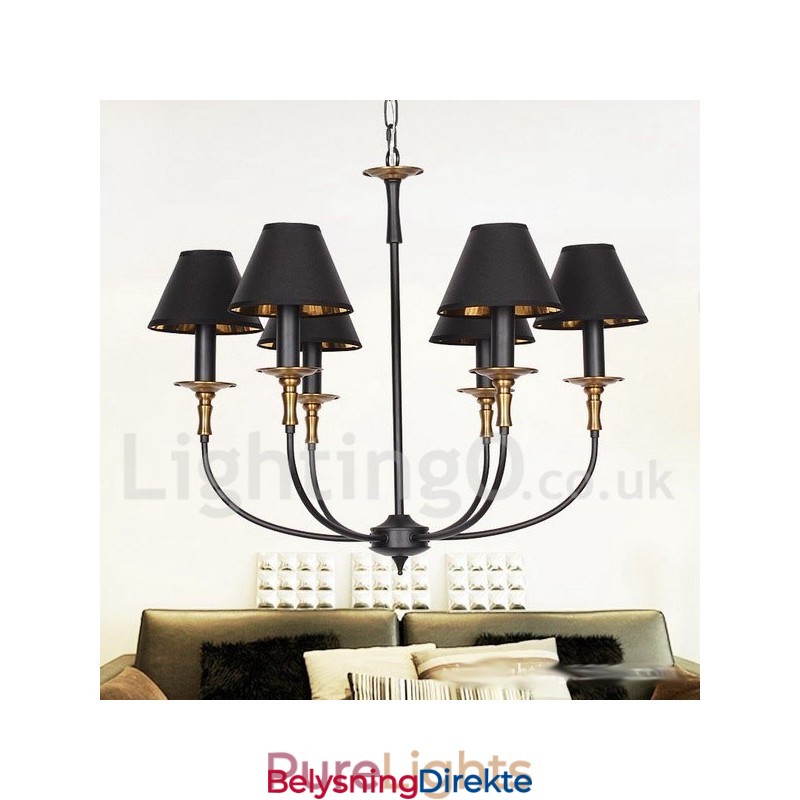 Rustikk Retro Moderne Lysekrone Med 6 Lys