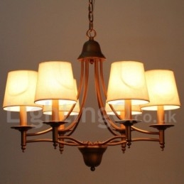 Rustikk Retro Lysekrone I Middelhavsstil Med 6 Lys
