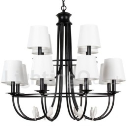 12-Lyss Retro Sort Middelhavsstil Rustikk Moderne Lysekrone Med Stearinlys