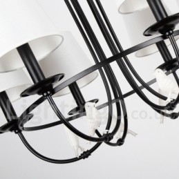 12-Lyss Retro Sort Middelhavsstil Rustikk Moderne Lysekrone Med Stearinlys