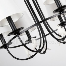 5-Lyss Retro Sort Middelhavsstil Rustikk Moderne Lysekrone Med Stearinlys