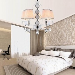 Stofflysekrone Med 5 Lys, Moderne Minimalistisk Lampe I Høy Kvalitet